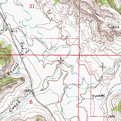 Topographic Map of Coal Creek, WY