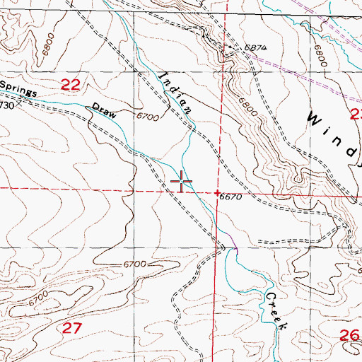 Topographic Map of Coal Creek, WY