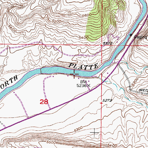 Topographic Map of Coal Creek, WY