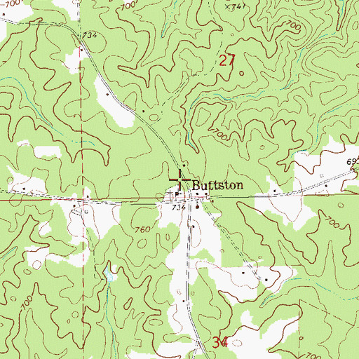 Topographic Map of Buttston School (historical), AL