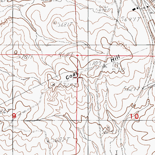 Topographic Map of Coal Hill, WY