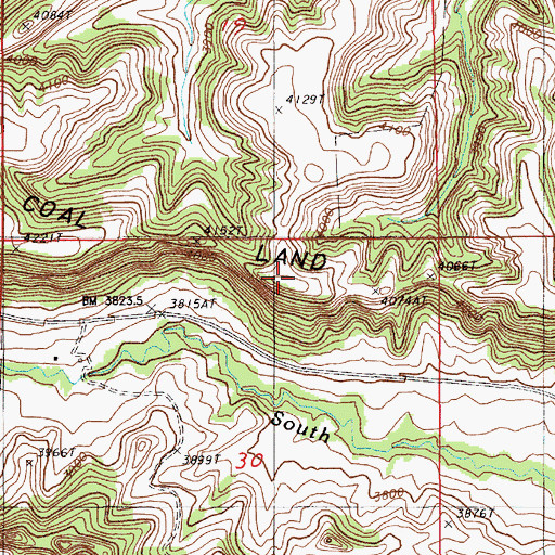 Topographic Map of Coal Land Ridge, WY