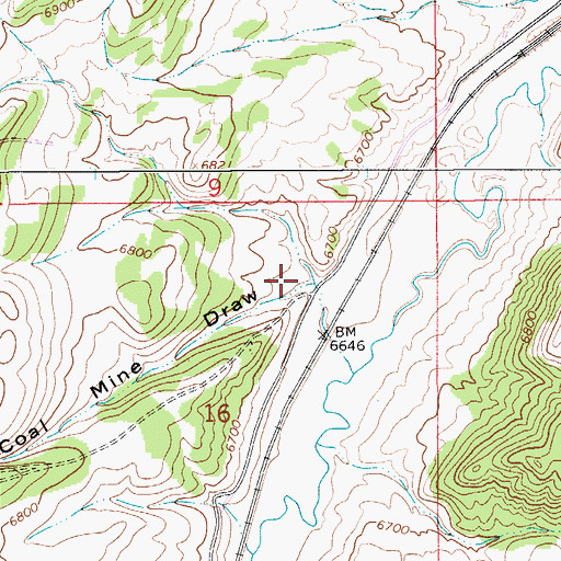 Topographic Map of Coal Mine Draw, WY