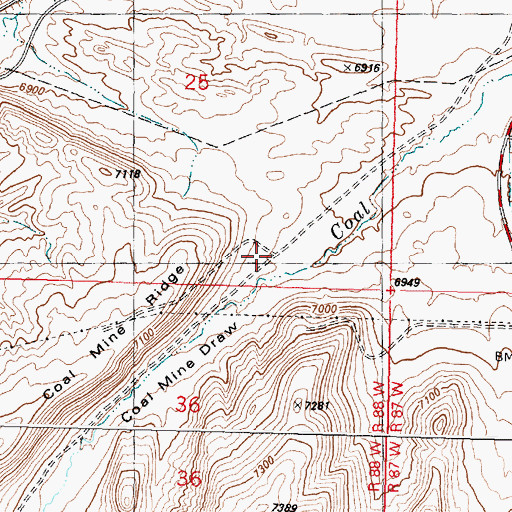 Topographic Map of Coal Mine Draw, WY