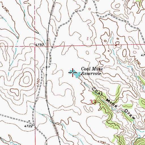 Topographic Map of Coal Mine Reservoir, WY