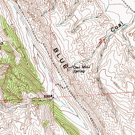Topographic Map of Coal Mine Spring, WY