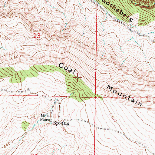 Topographic Map of Coal Mountain, WY