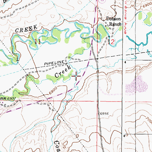 Topographic Map of Coalbank Creek, WY