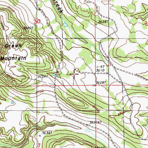 Topographic Map of Coburn Ranch, WY