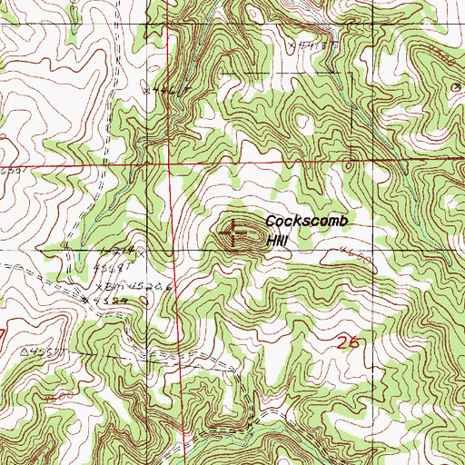 Topographic Map of Cockscomb Hill, WY
