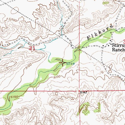 Topographic Map of Coffee Creek, WY