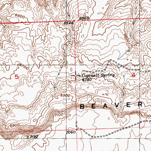 Topographic Map of Cogswell Spring, WY