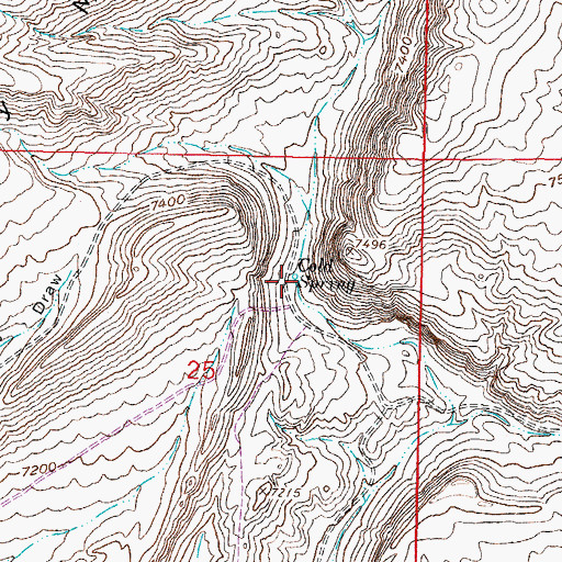 Topographic Map of Cold Spring, WY