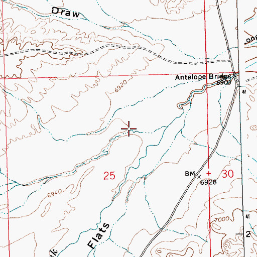 Topographic Map of Cold Spring Draw, WY