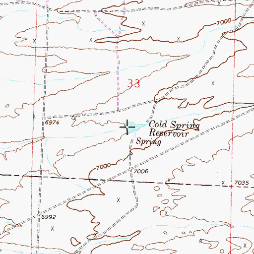 Topographic Map of Cold Spring Reservoir, WY