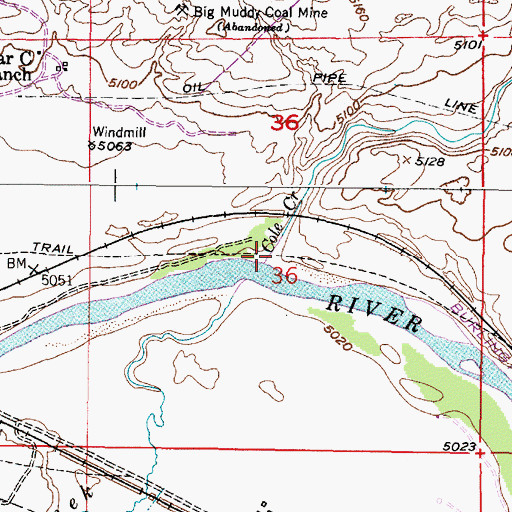 Topographic Map of Cole Creek, WY