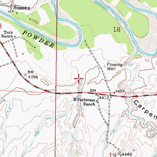 Topographic Map of Cole Draw, WY