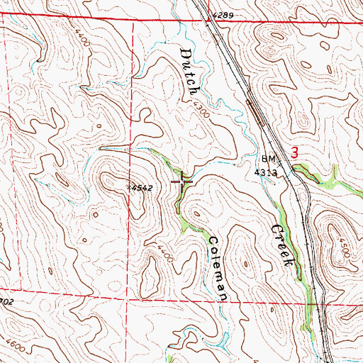 Topographic Map of Coleman Draw, WY
