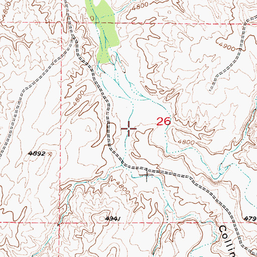 Topographic Map of Collins Draw, WY