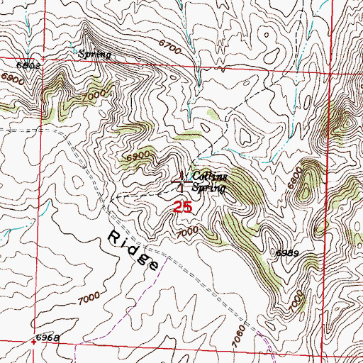 Topographic Map of Collins Spring, WY
