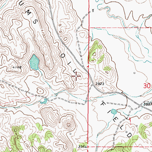 Topographic Map of Collums Oil Field, WY