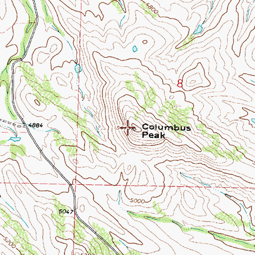 Topographic Map of Columbus Peak, WY