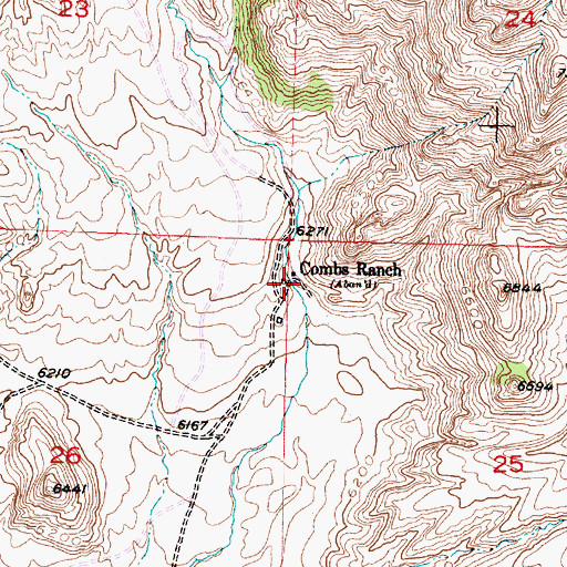 Topographic Map of Combs Ranch, WY
