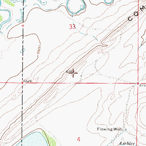 Topographic Map of Como Bluffs, WY