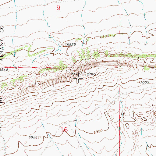 Topographic Map of Como Ridge, WY