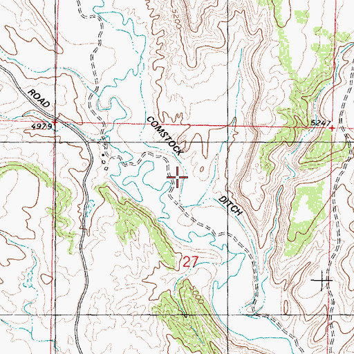 Topographic Map of Comstock Ditch, WY