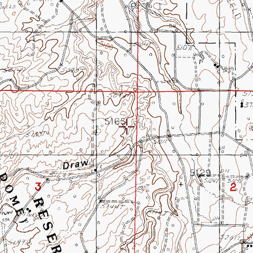 Topographic Map of Conley Draw, WY