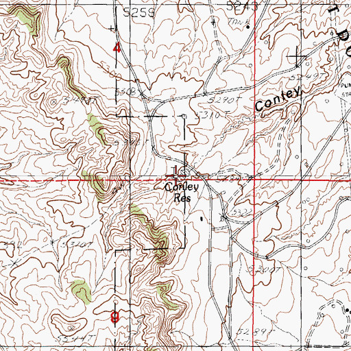 Topographic Map of Conley Reservoir, WY
