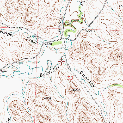 Topographic Map of Connley Draw, WY
