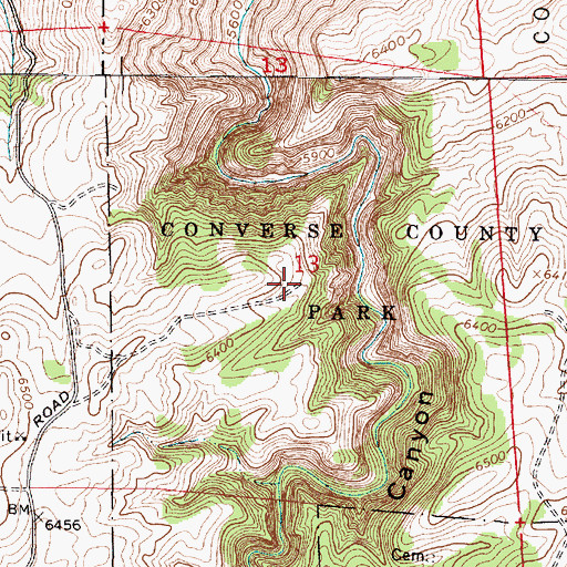 Topographic Map of Converse County Park, WY