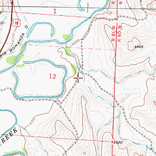 Topographic Map of Cook Draw, WY