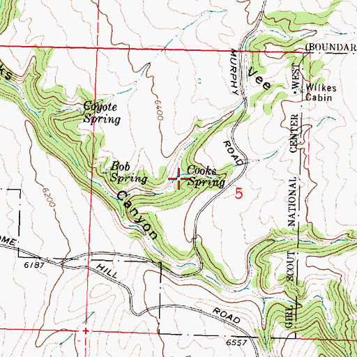Topographic Map of Cooks Spring, WY