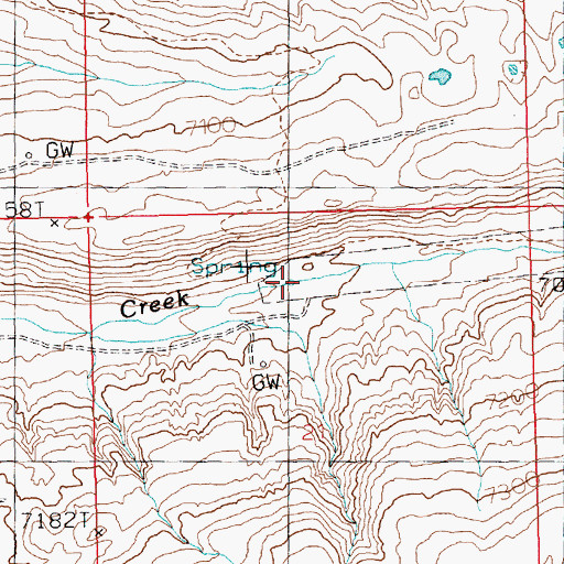 Topographic Map of Cookston Ranch, WY