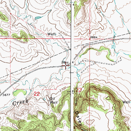 Topographic Map of Cookstove Prong Olmstead Creek, WY
