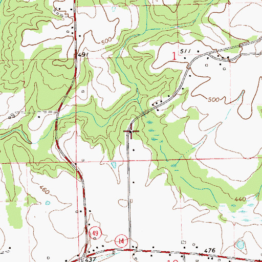 Topographic Map of Hicks Chapel School (historical), AL