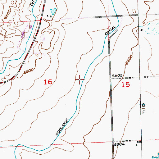 Topographic Map of Coolidge Canal, WY