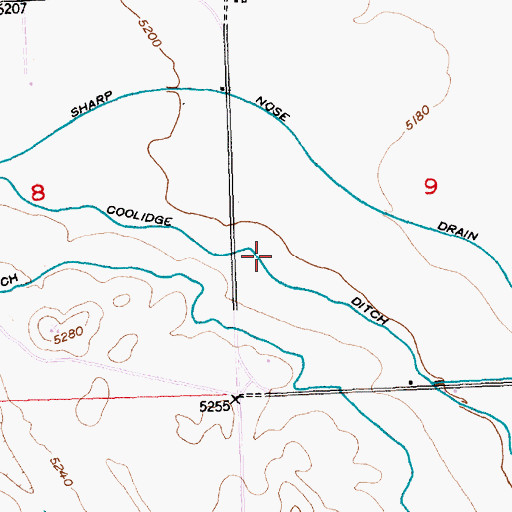 Topographic Map of Coolidge Ditch, WY