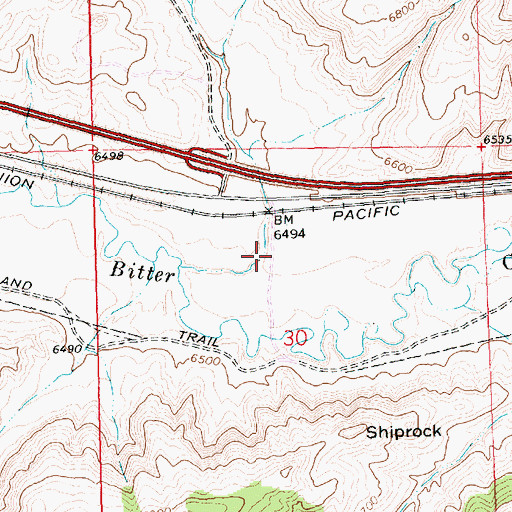 Topographic Map of Coon Draw, WY
