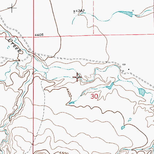 Topographic Map of Coon Track Creek, WY