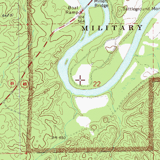 Topographic Map of Horseshoe Bend, AL
