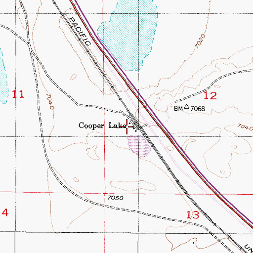Topographic Map of Cooper Lake, WY