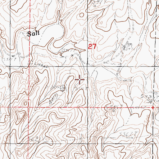 Topographic Map of Coopers Draw, WY