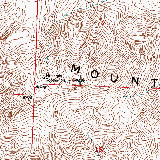 Topographic Map of Copper Mountain, WY