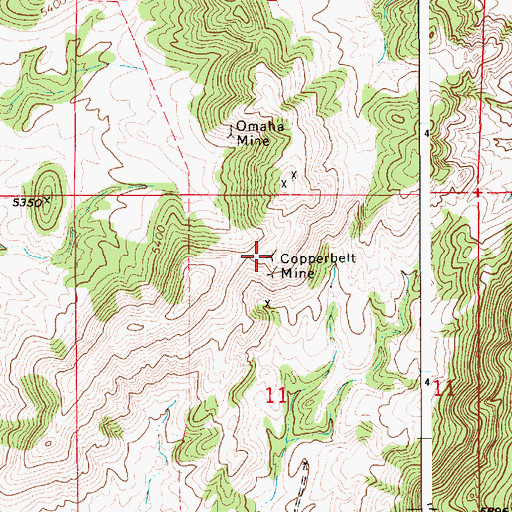 Topographic Map of Copperbelt Mine, WY