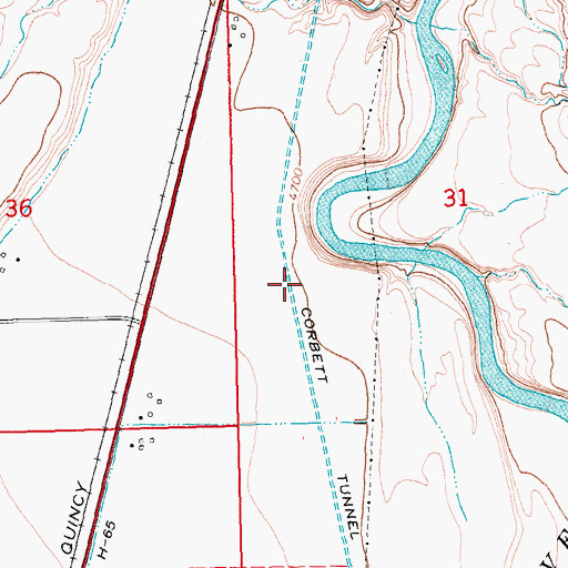 Topographic Map of Corbett Tunnel, WY
