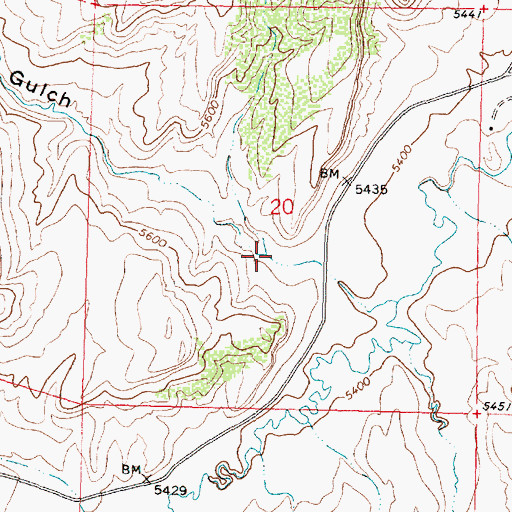 Topographic Map of Cornell Gulch, WY